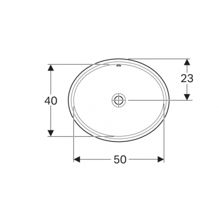 Geberit Variform Under, Lavabo sous plan encastré ovale 50x40