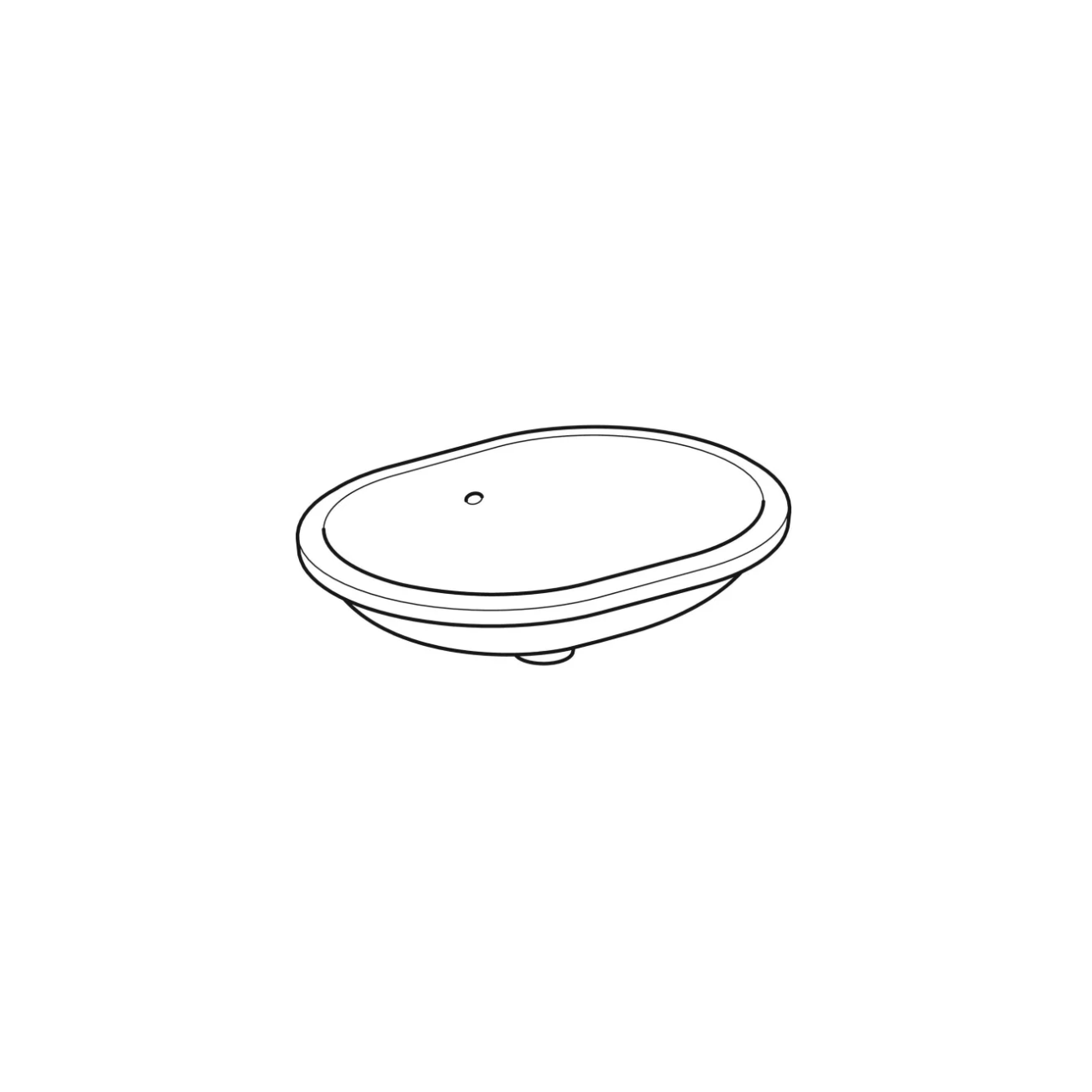Geberit Variform Under, Evier sous plan encastré elliptique 55x40