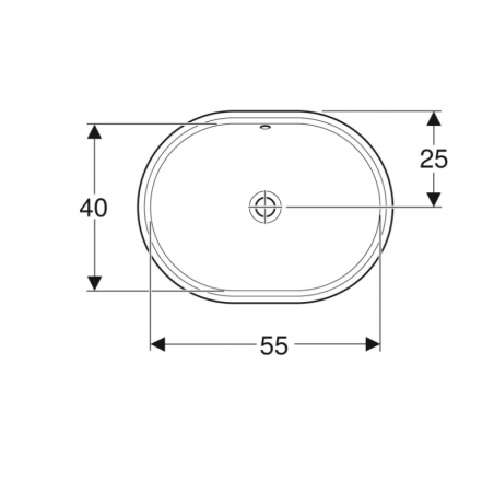 Geberit Variform Under, Built-in elliptical washbasin 55x40