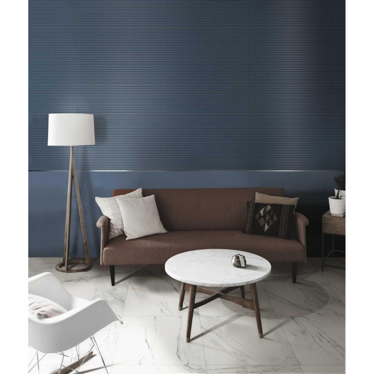 Ragno Tempera Blu Struttura Shangai 3D