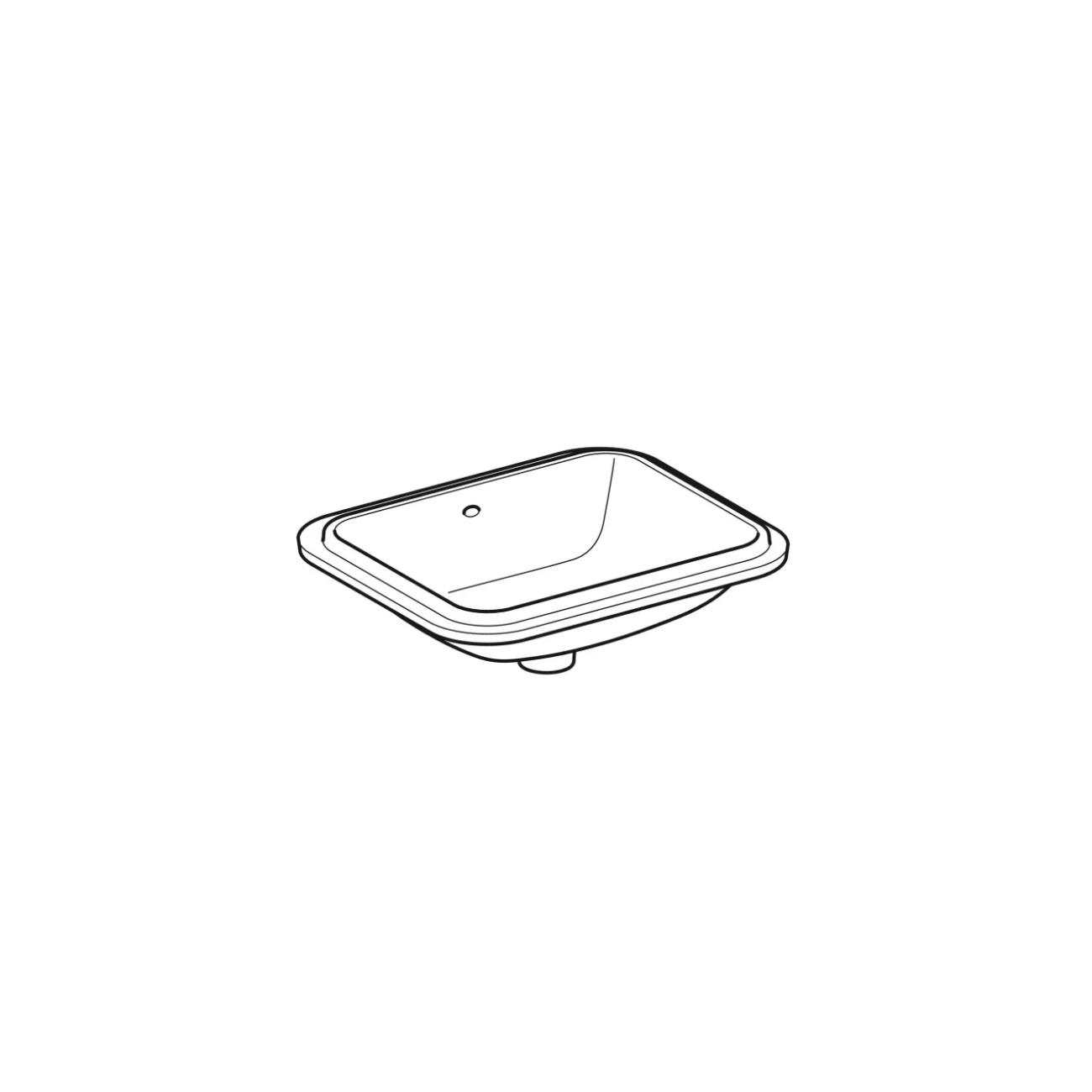 Geberit Variform Under, Lavabo sottopiano incasso rettangolare 45x35