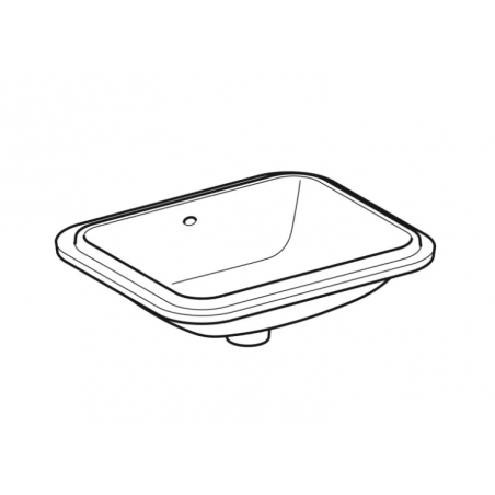 Geberit Variform Under, Lavabo sottopiano incasso rettangolare 45x35