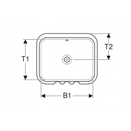 Geberit Variform Under,  Recessed rectangular washbasin 45x35