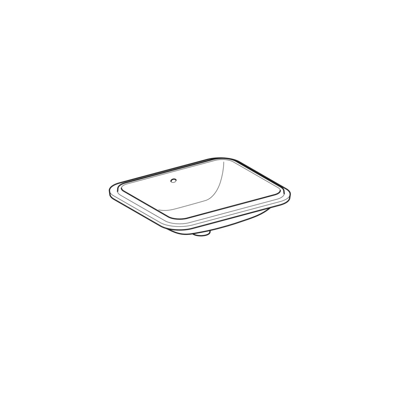 Geberit Variform Under,  Recessed rectangular washbasin 50x40