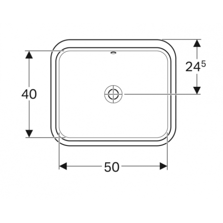 Geberit Variform Under,  Recessed rectangular washbasin 50x40