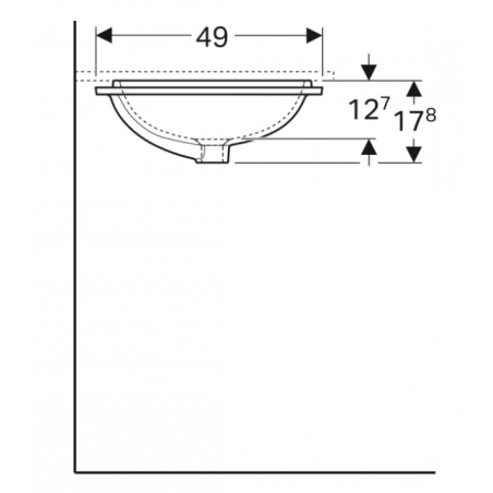 Geberit Variform Under,  Recessed rectangular washbasin 50x40