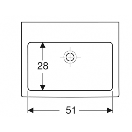 Geberit Closer, Rectangular washbasin 60 cm without hole