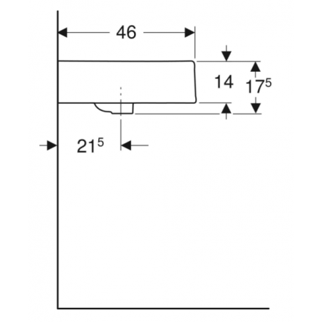 Geberit Closer, Rectangular washbasin 60 cm without hole