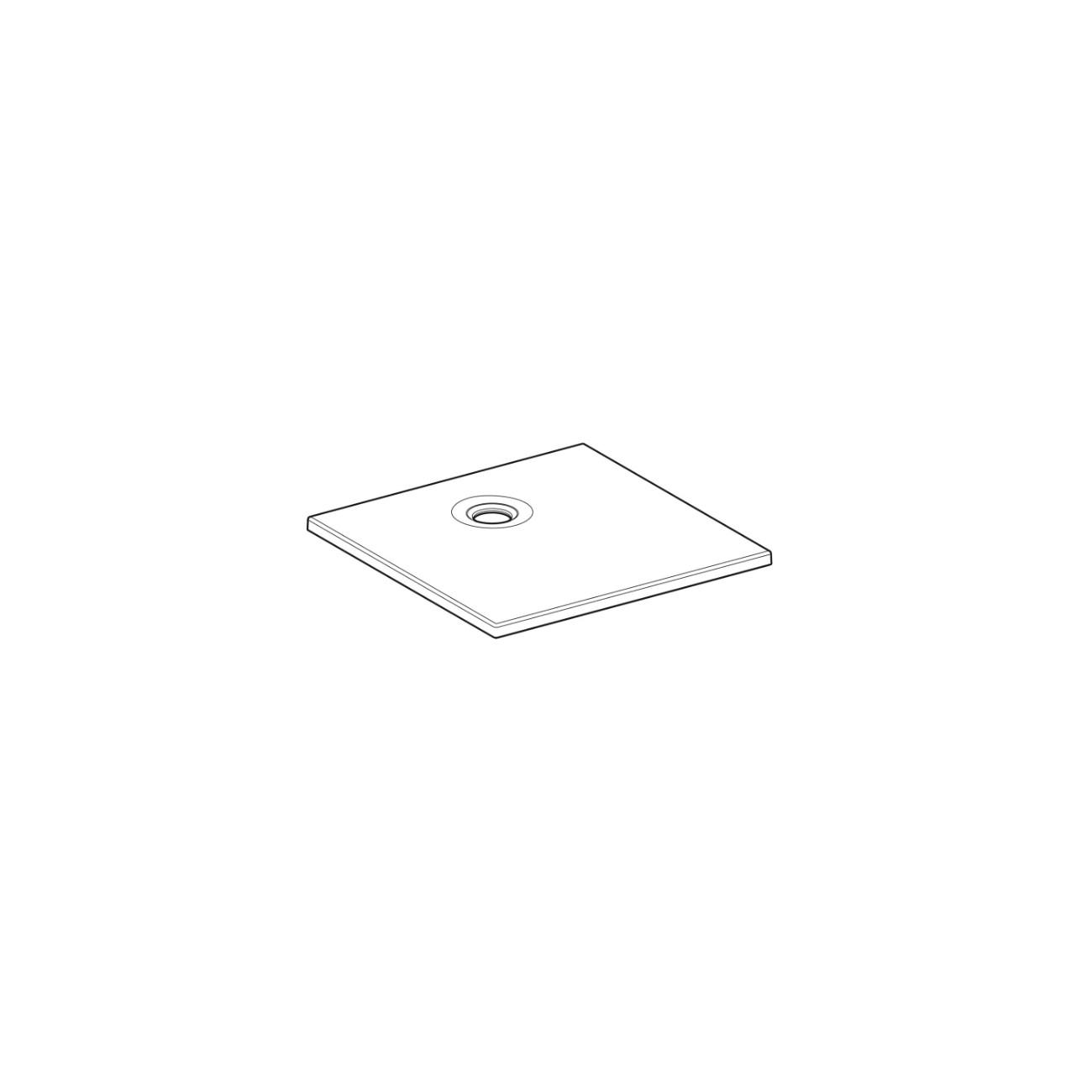 Geberit 35, Shower tray White/Satin