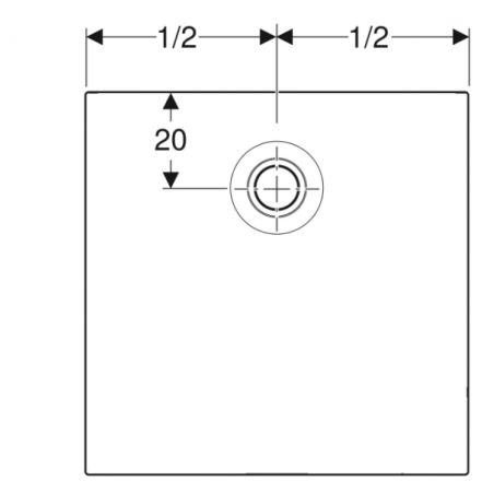 Geberit 35, Receveur de douche Blanc/Satiné