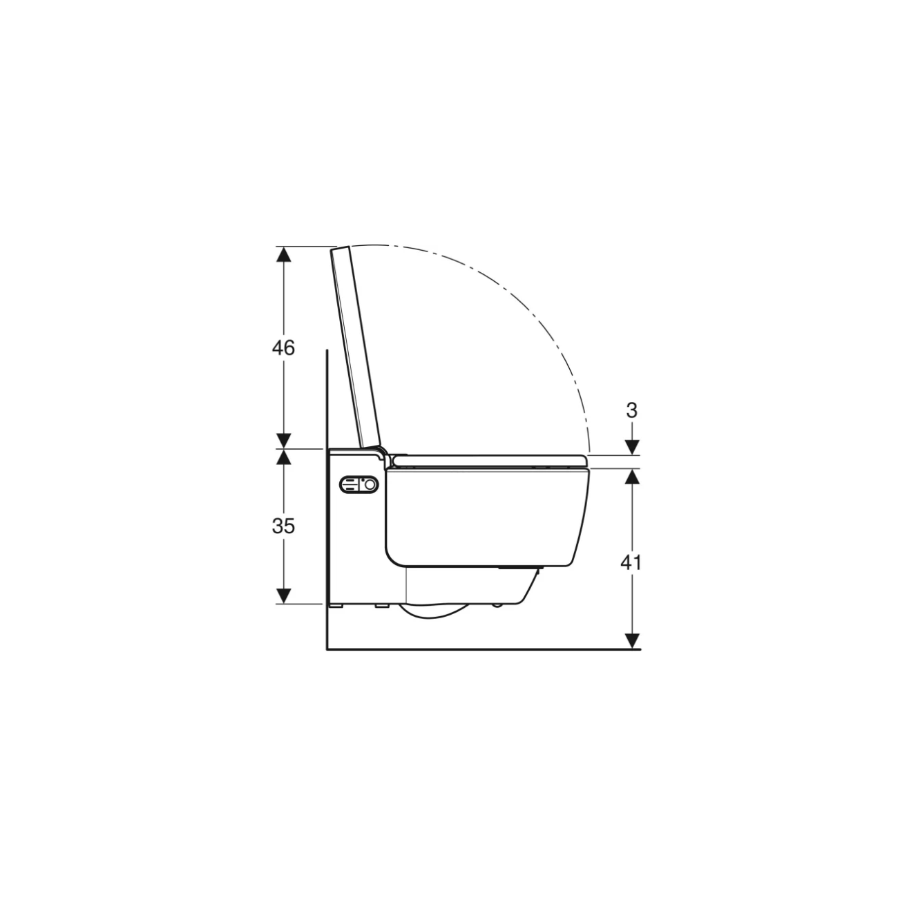 Geberit Aquaclean Mera Comfort, Wall-mounted toilet