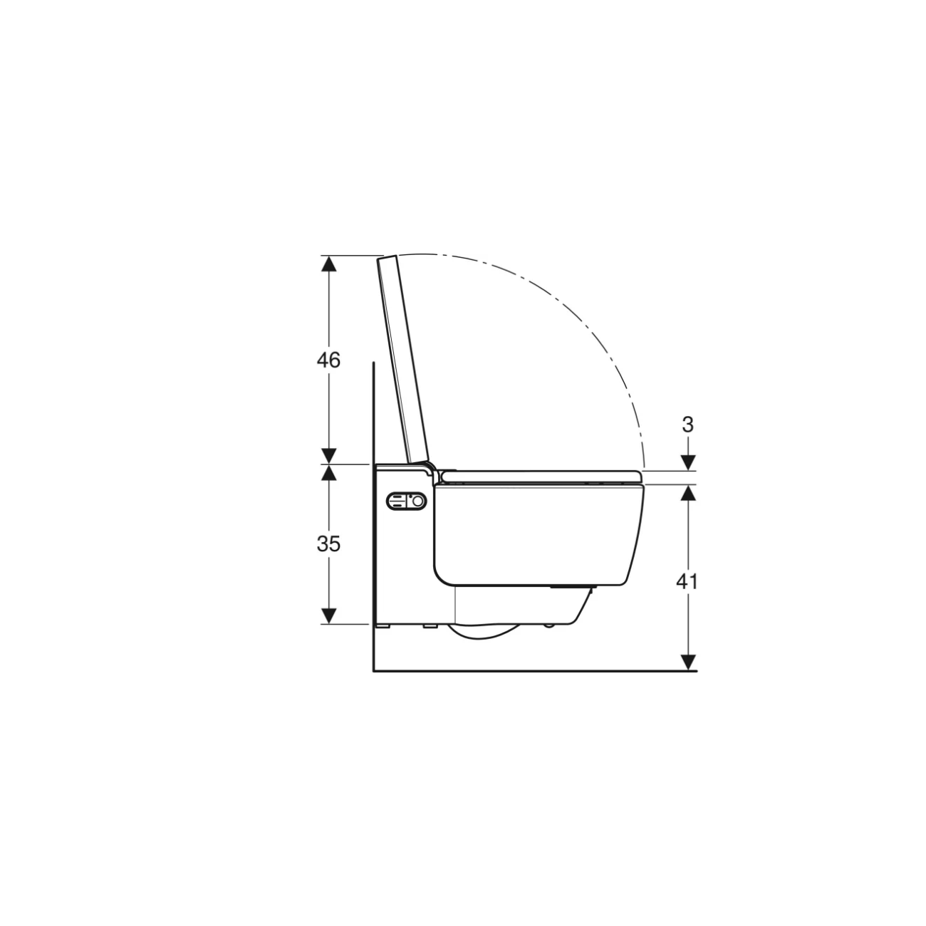 Geberit Acquaclean Mera Classic, Vaso sospeso