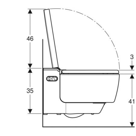 Geberit Acquaclean Mera Classic, Vaso sospeso