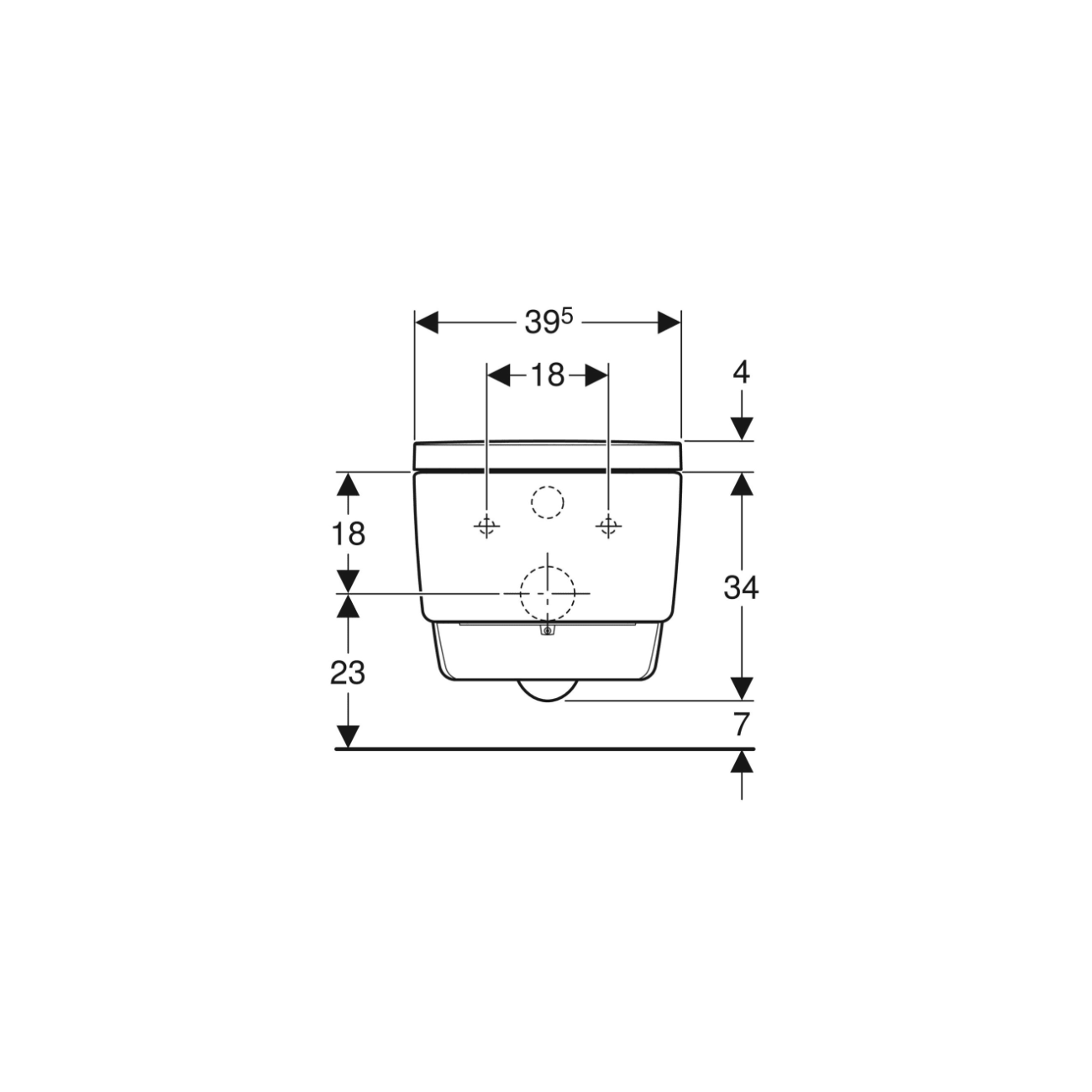 Geberit Acquaclean Mera Classic, Vaso sospeso