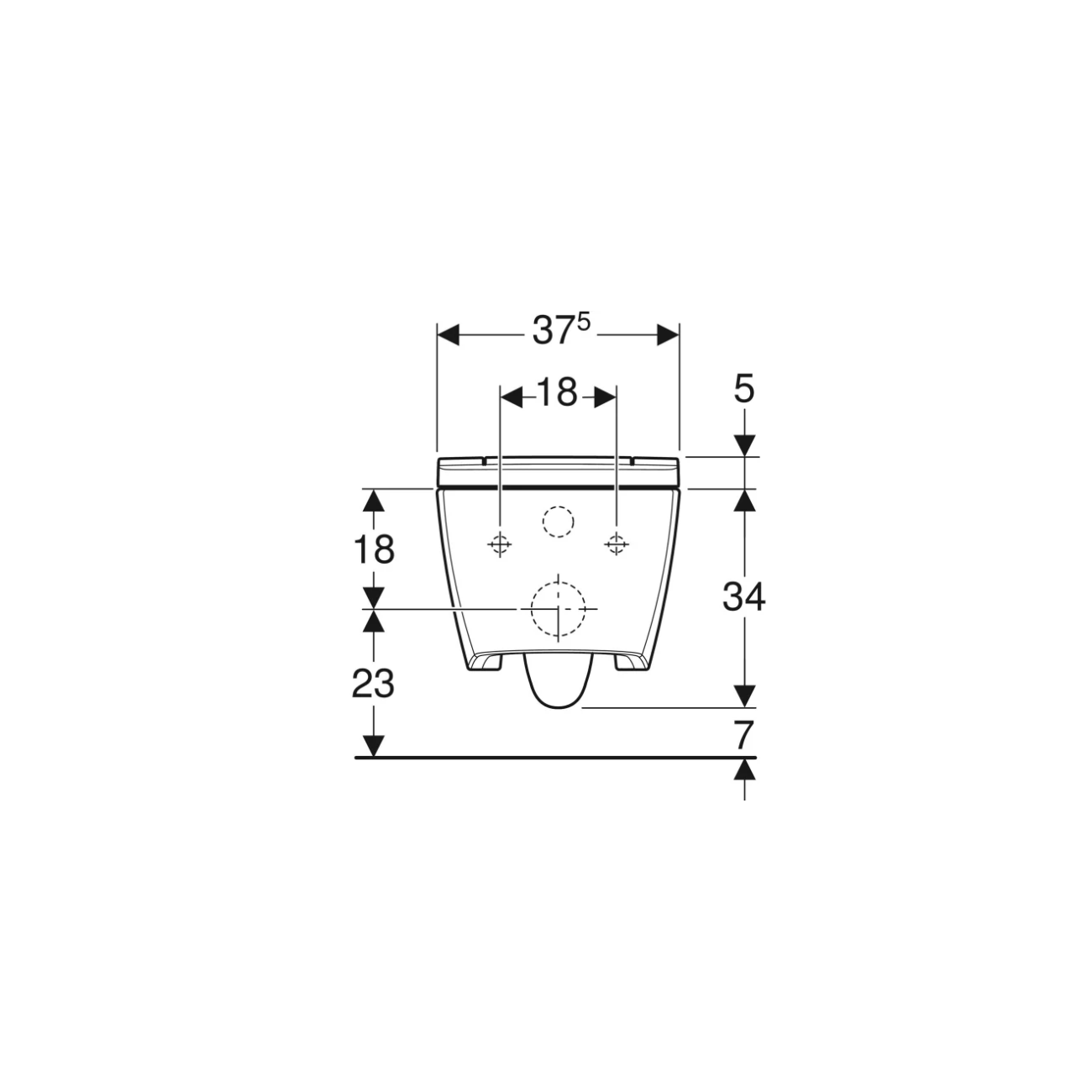 Geberit Acquaclean Sela, Vaso sospeso