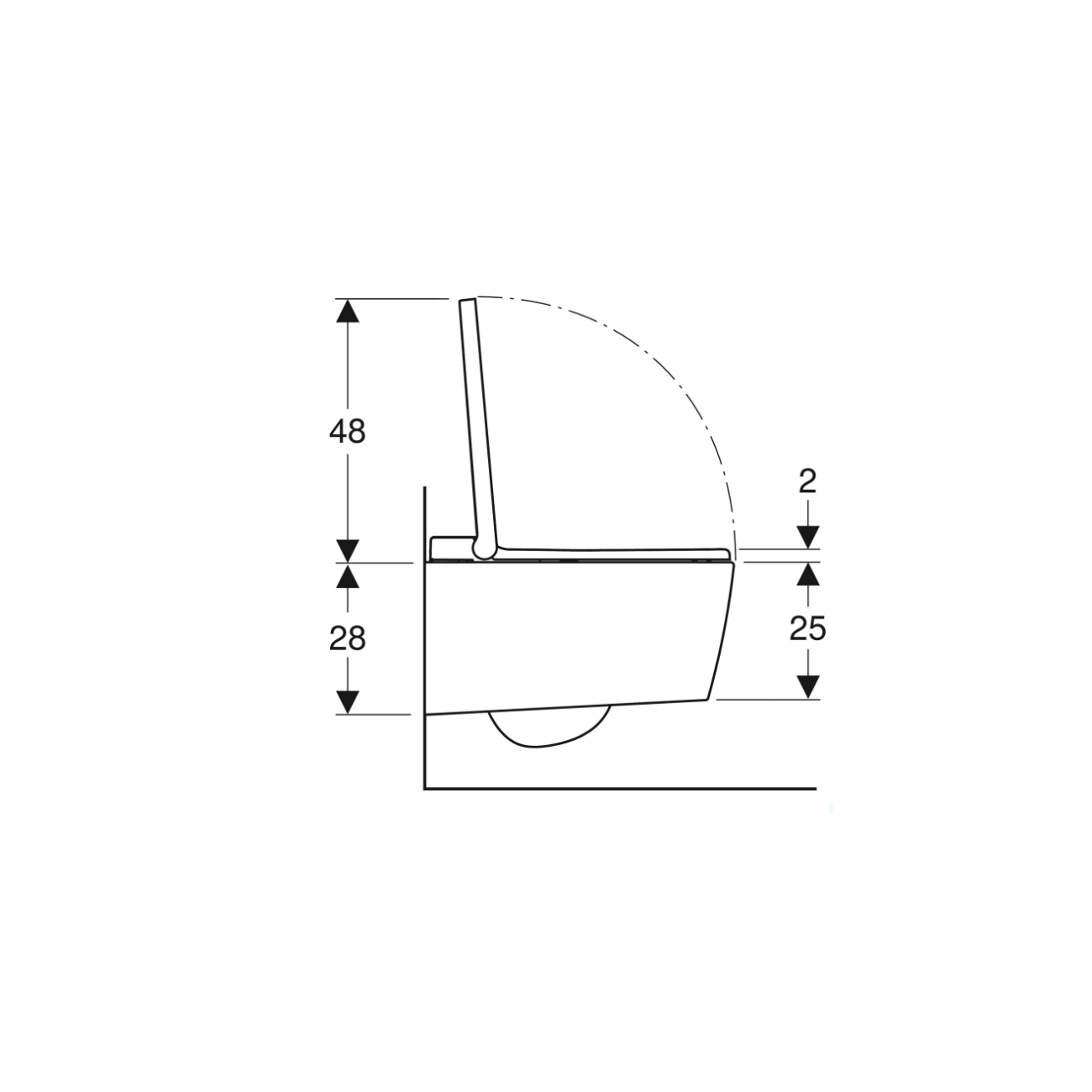 Geberit Acquaclean Sela, Vaso sospeso