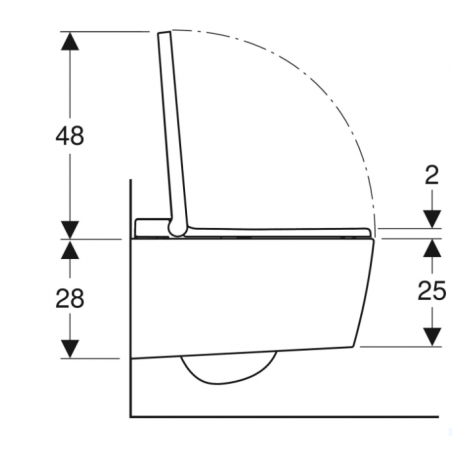 Geberit Acquaclean Sela, Vaso sospeso