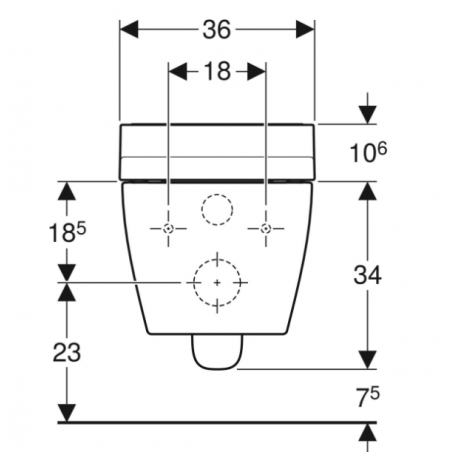 Geberit Acquaclean Tuma Comfort, Ensemble complet vase suspendu rimfree