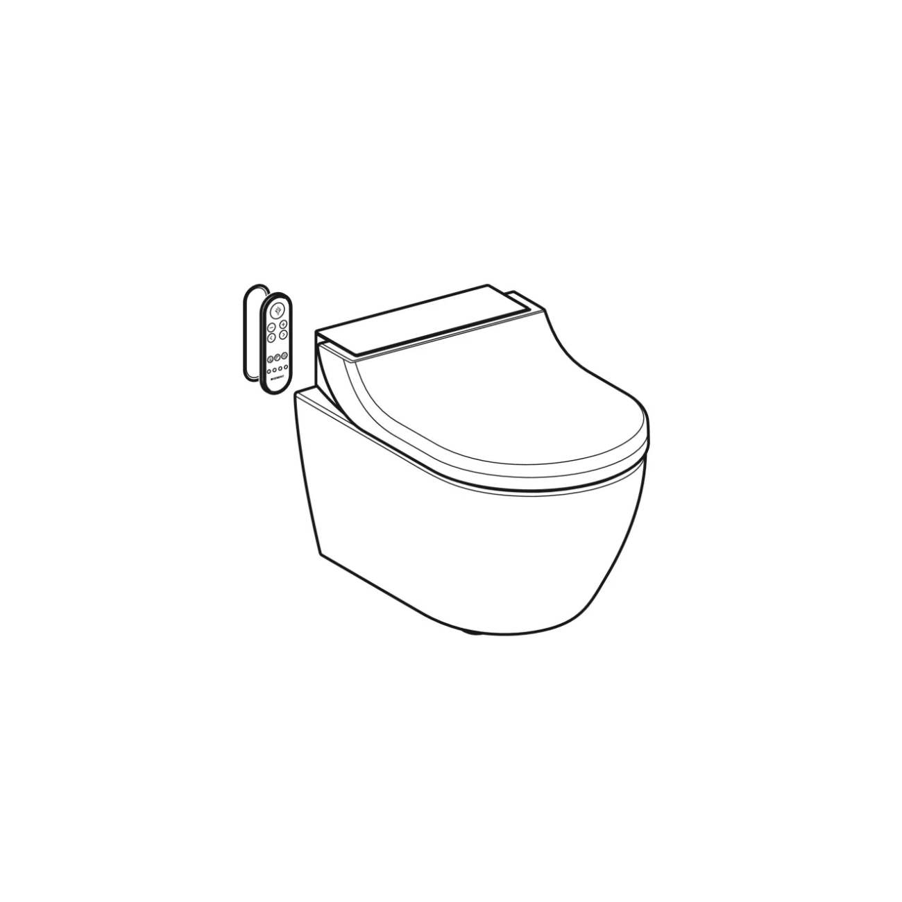 Geberit Acquaclean Tuma Comfort, Set complete vase hanging rimfree