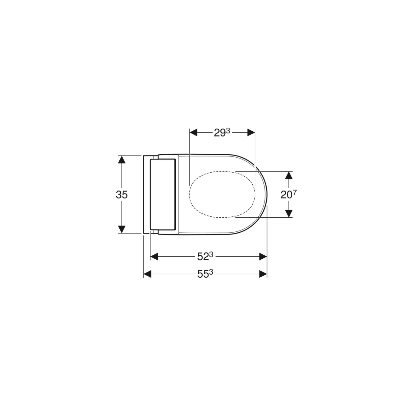 Geberit Acquaclean Tuma Comfort, Set completo vaso sospeso rimfree