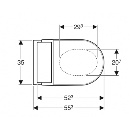 Geberit Acquaclean Tuma Comfort, Ensemble complet vase suspendu rimfree