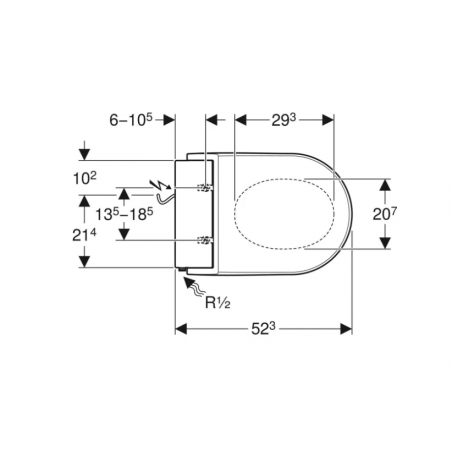 Geberit Aquaclean Tuma Comfort, Coprivaso