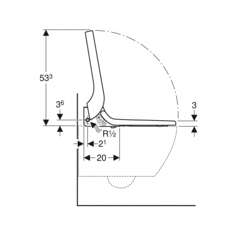 Geberit Aquaclean Tuma Comfort, Coprivaso