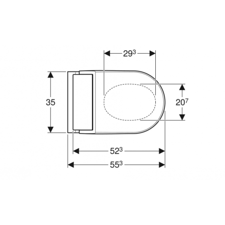 Geberit Acquaclean Tuma Classic, Vase à suspension rimfree