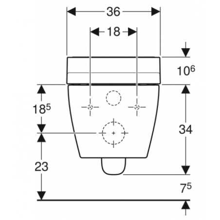 Geberit Acquaclean Tuma Classic, Vase à suspension rimfree