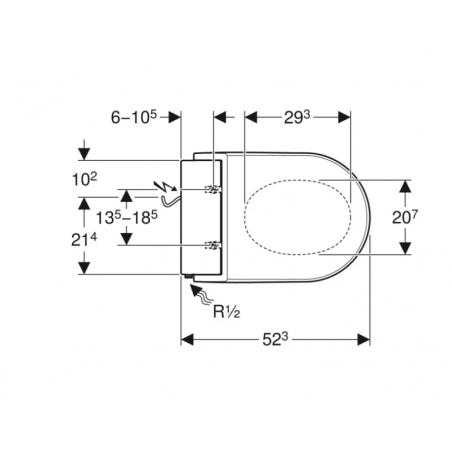 Geberit Acquaclean Tuma Classic, Corpivaso