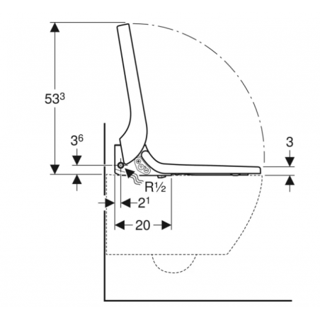 Geberit Acquaclean Tuma Classic, Corpivaso