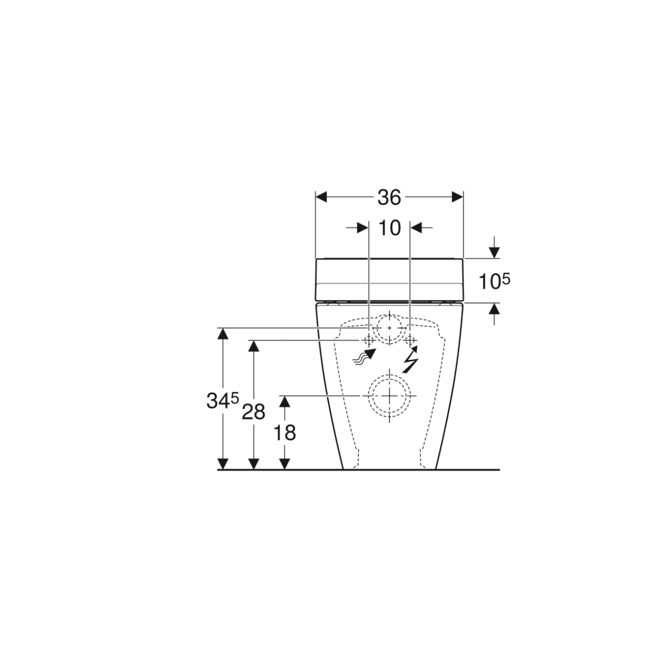 Geberit Acquaclean Tuma, Vaso a pavimento