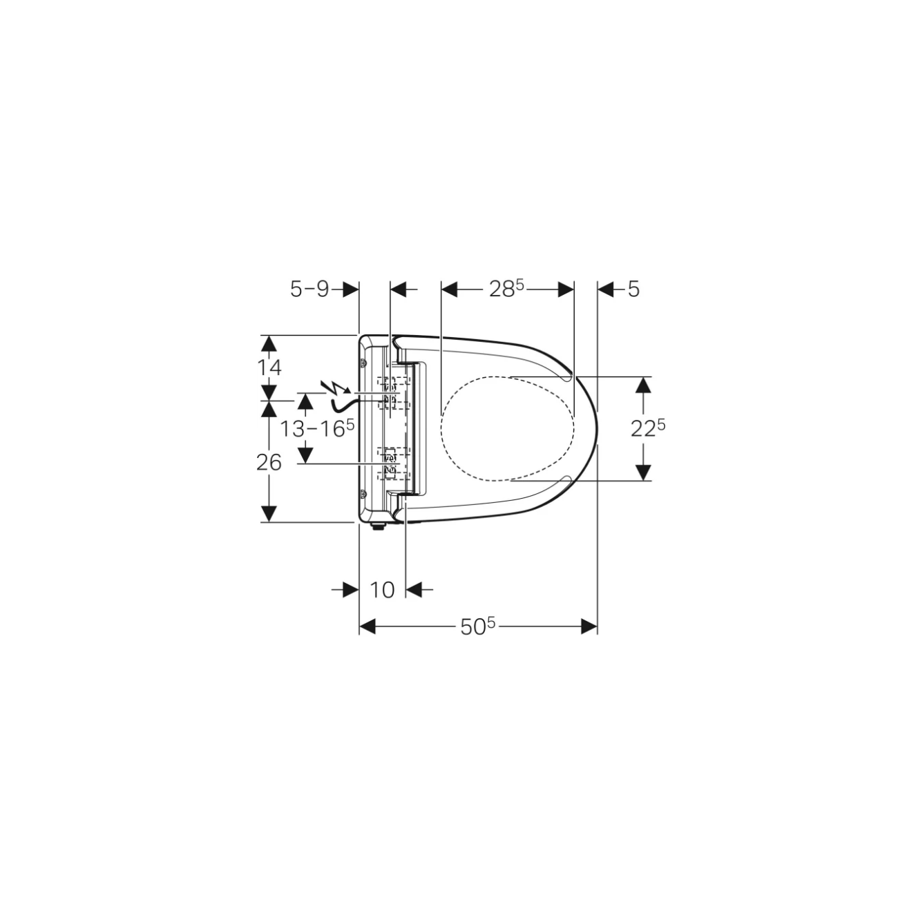 Geberit Aquaclean 4000 Set, Vase suspendu avec couvre-vase