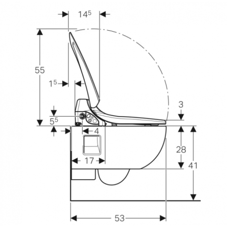 Geberit Aquaclean 4000 Set, Vaso sospeso con coprivaso