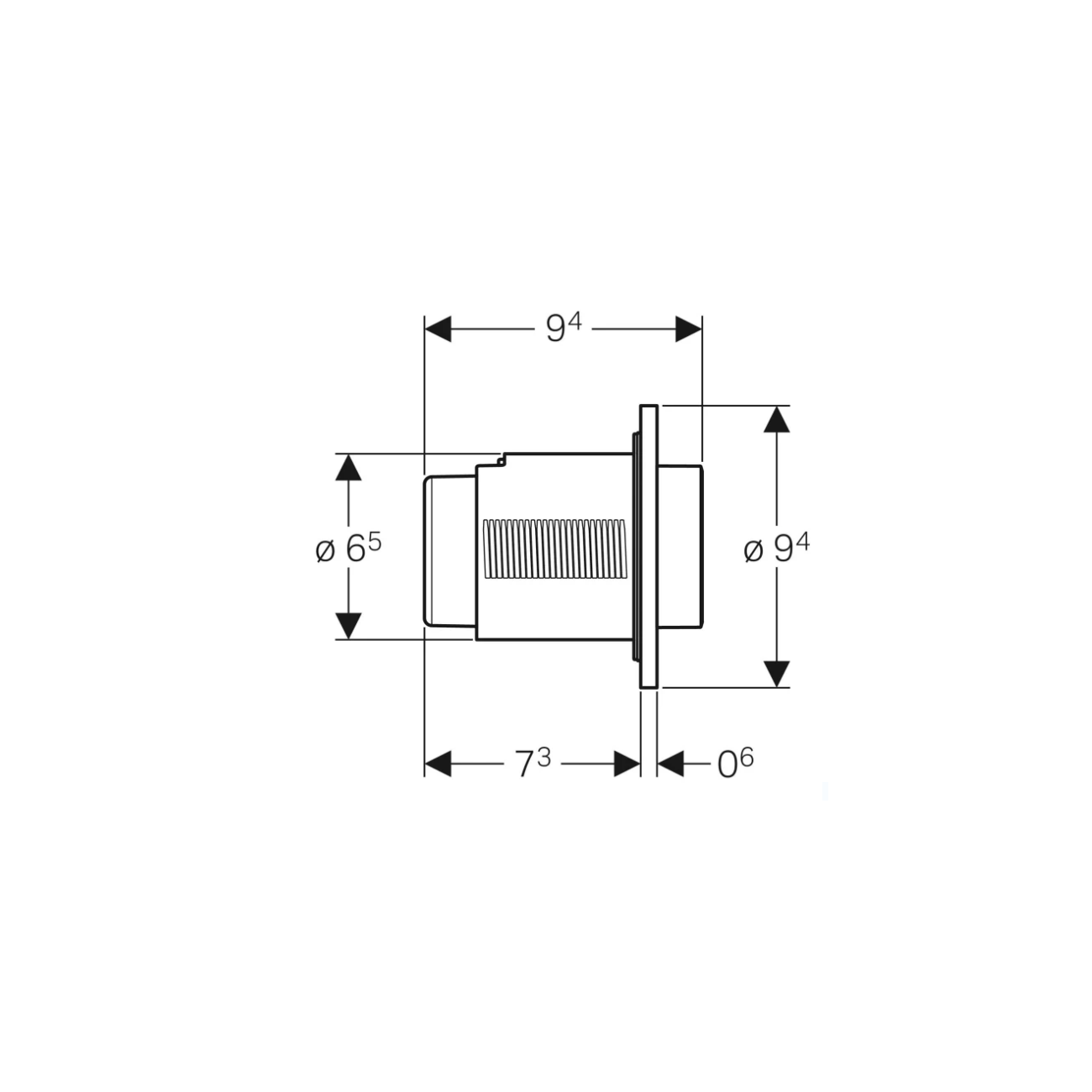 Geberit Tipo01, Plaque encastrée double bouton étendu