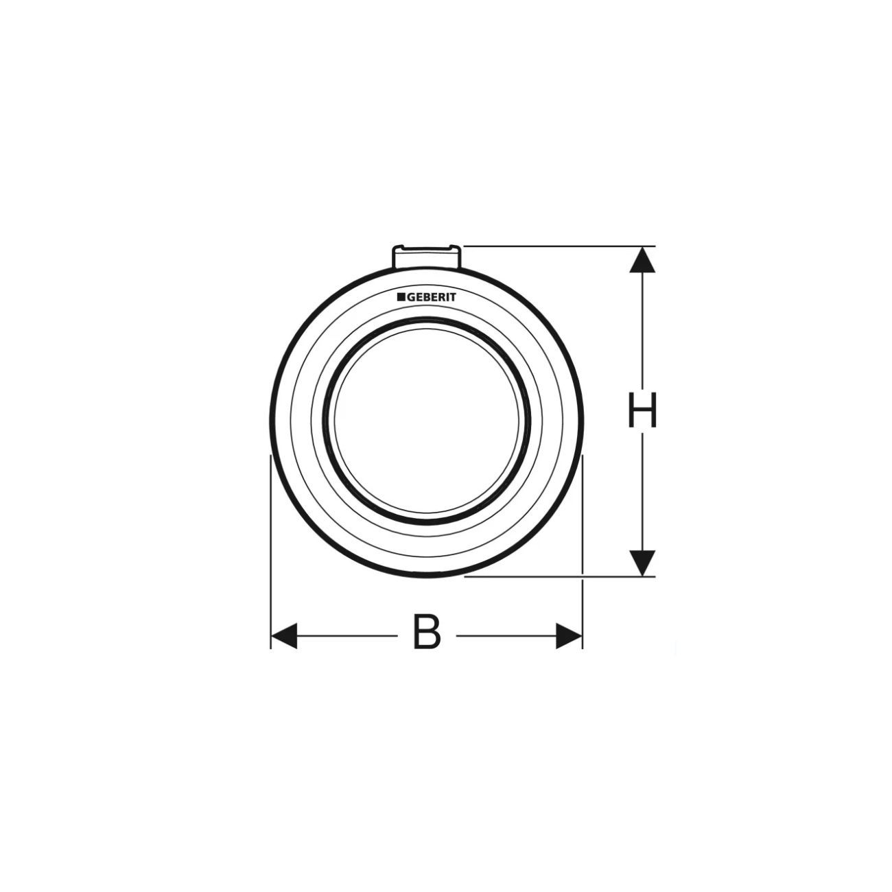 Geberit Tipo01, Plaque encastrée droite monotone