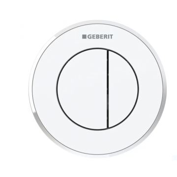 Geberit TIPO10, Placca doppio tasto bianco/cromato/bianco