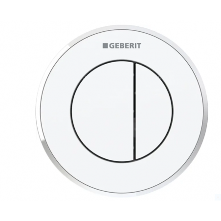 Geberit TIPO10, Placca doppio tasto bianco/cromato/bianco