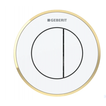 Geberit TIPO10, Placca doppio tasto bianco/oro/bianco
