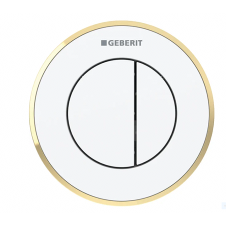 Geberit TIPO10, Placca doppio tasto bianco/oro/bianco