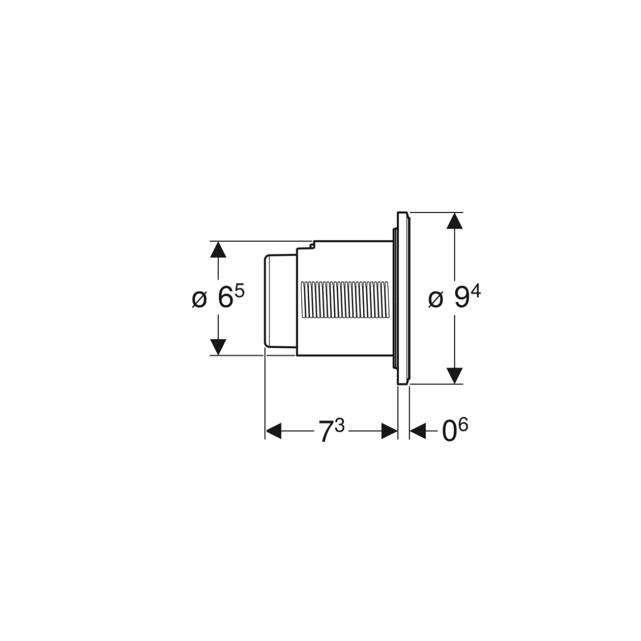 Geberit TIPO10, Placca doppio tasto nero/cromato/nero