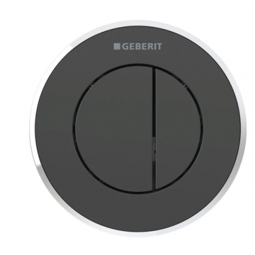 Geberit TIPO10, Placca doppio tasto nero/cromato/nero