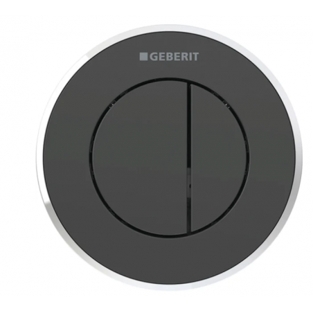 Geberit TIPO10, Placca doppio tasto nero/cromato/nero
