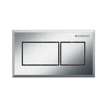 Geberit Design Squadrato, Cromo spazzolato con doppio tasto