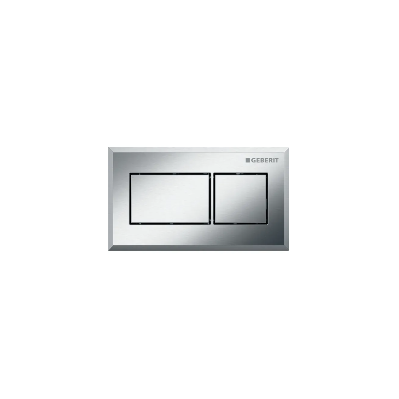 Geberit Design Squadrato, Brushed chrome with double button