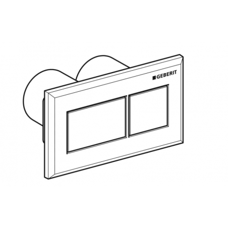 Geberit Design Squadrato, Brushed chrome with double button