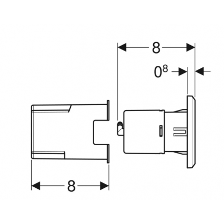 Geberit Design Squadrato, Cromo lucido/satinato con doppio tasto