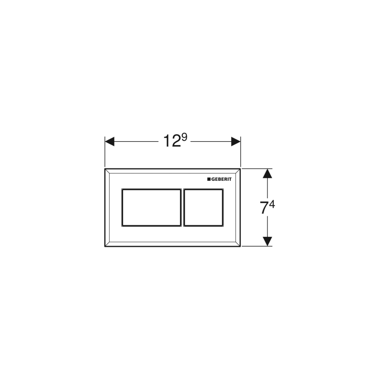 Geberit Design Squadrato, Nero lucido/cromo spazzolato con doppio tasto