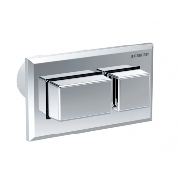 Geberit Design Squadrato, Cromo lucido con doppio tasto