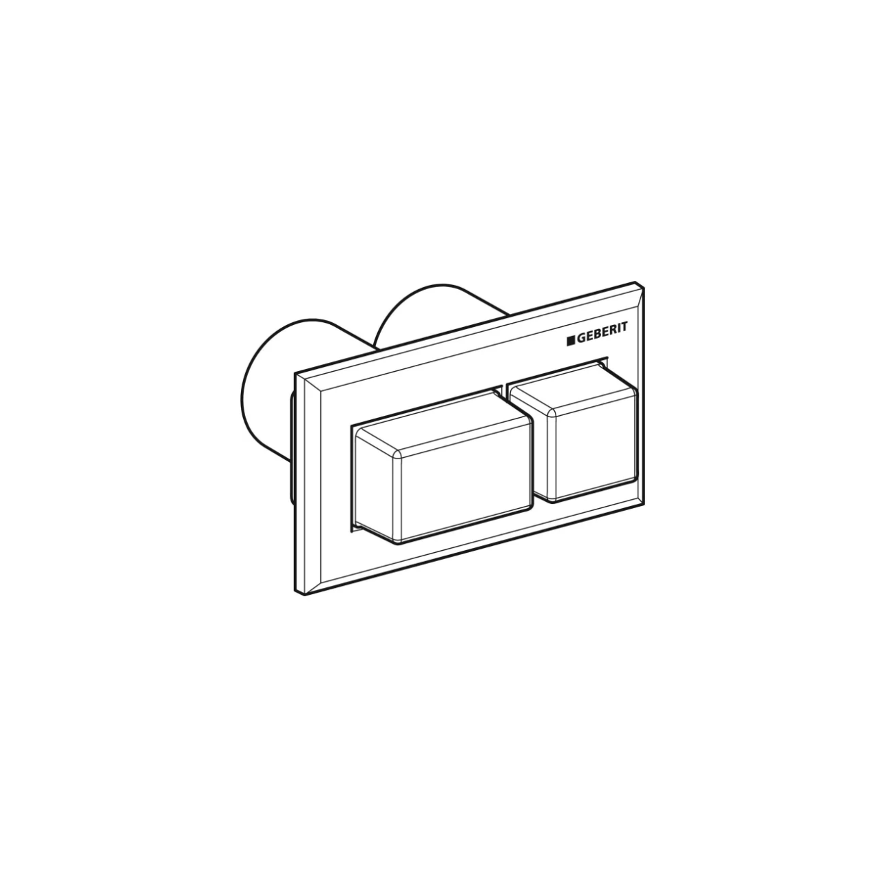 Geberit Design Squadrato, Cromo lucido con doppio tasto